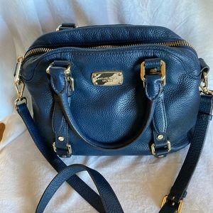 MICHAEL KORS VINTAGE LEATHER PURSE EUC BLUE SATCHEL 11x9x5